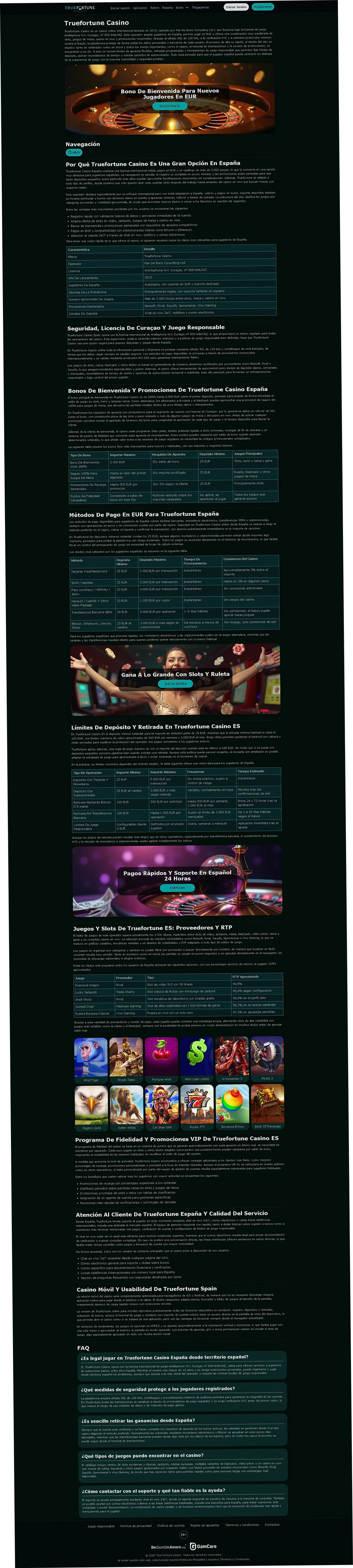 True Fortune Casino – Plataforma completa